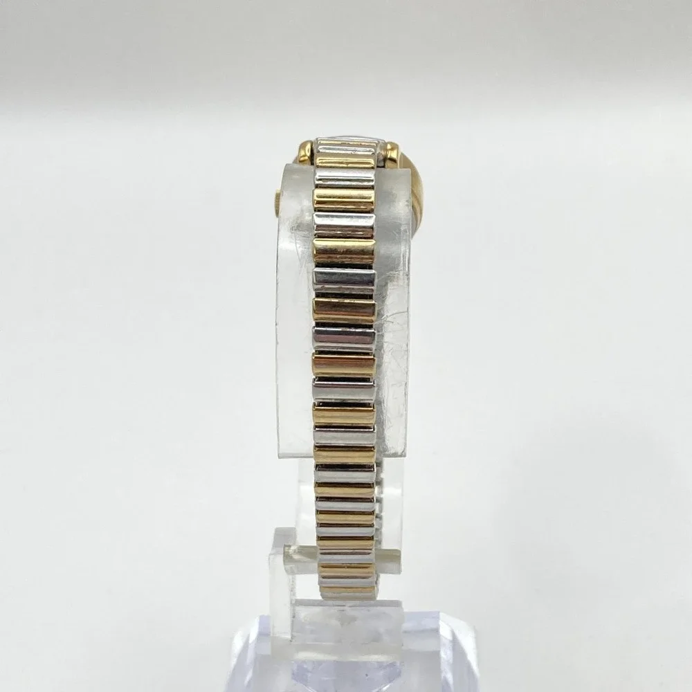 Timex Cavatina Womens Watch 18mm Gold Silver Tone Stretch Band New Battery SMALL